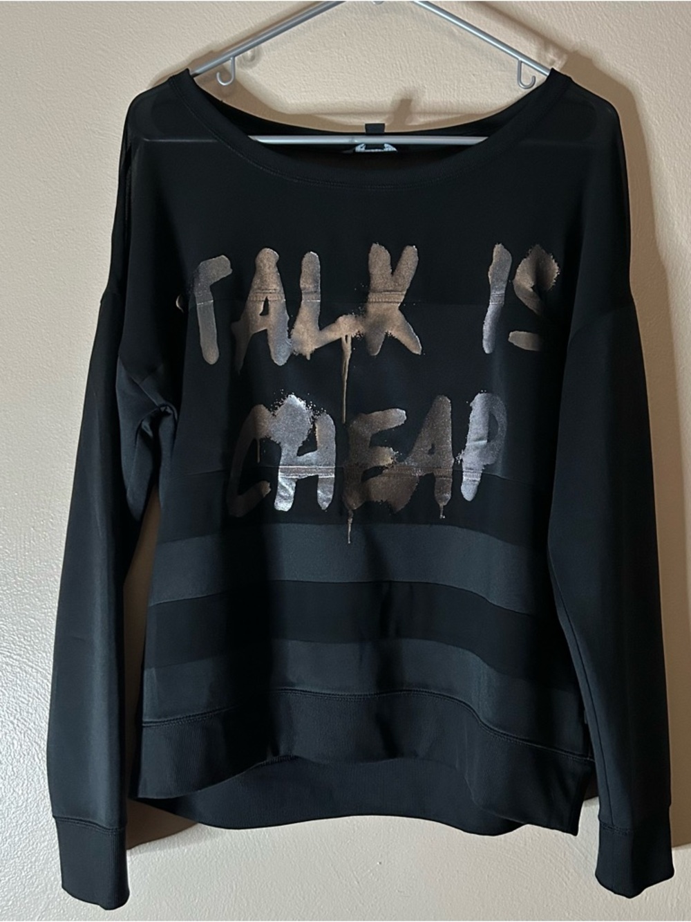 Rock & Republic "Talk Is Cheap" Moto Pullover Top